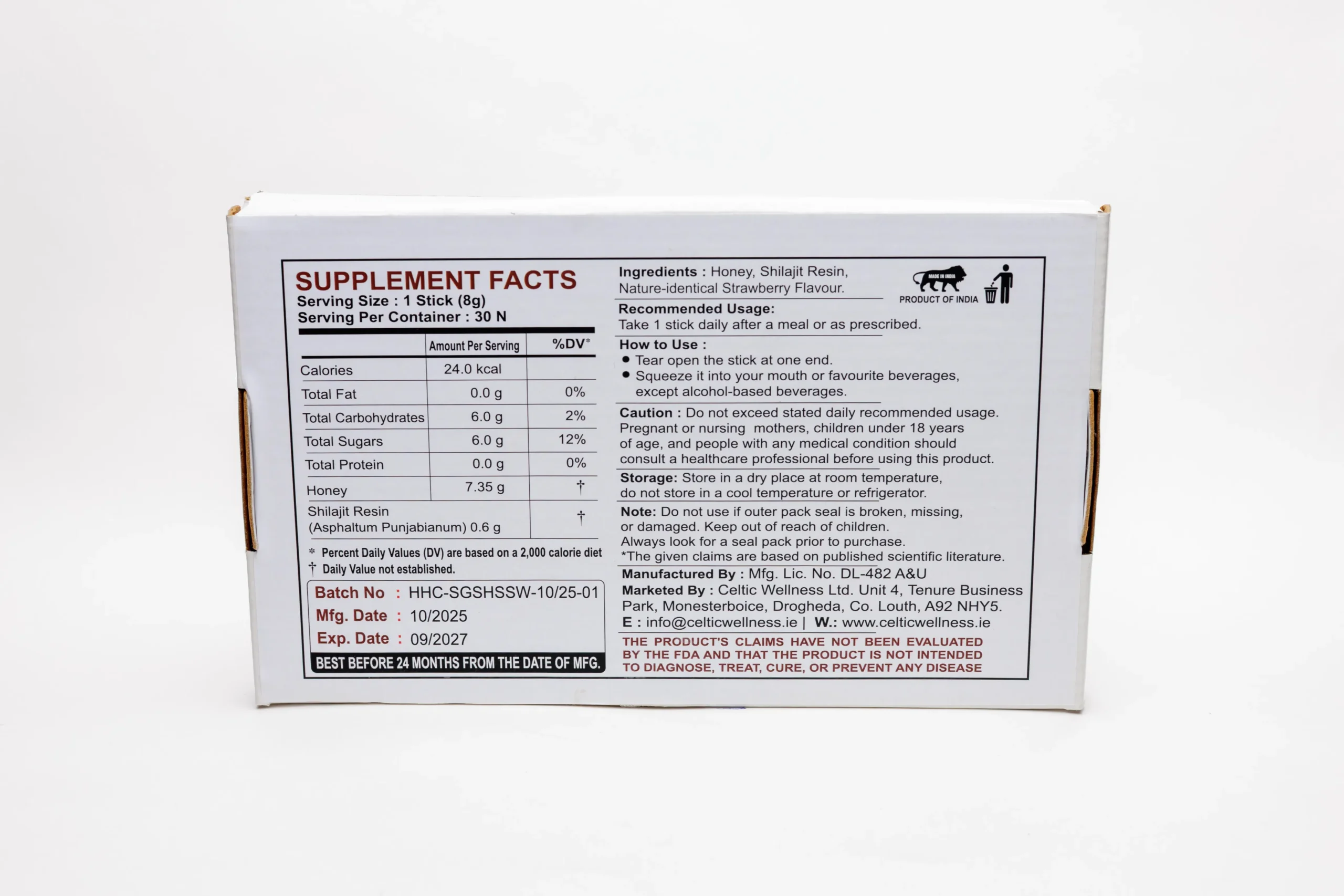 Shilajit Honey Sticks - Strawberry - Image 2